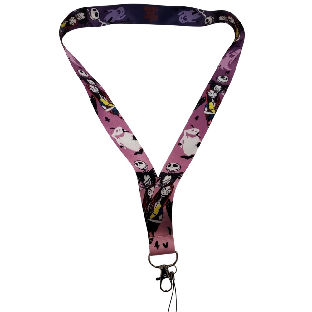 Disney Nightmare Before Christmas Lanyard Jack Sally Zero Pin Trading ID Holder